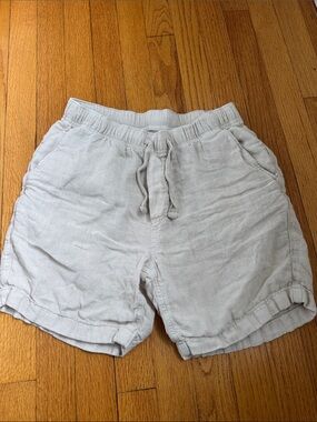 Faherty Light Tan Linen-Blend Drawstring Athletic Shorts men’s XS